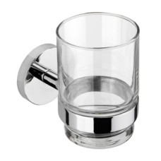 Tumbler and Holder Height 67.5 mm x Width 95 mm x Depth 105 mm Romsey Chrome plated finish