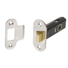 Mortice Latch Tubular Latchbolt Operated by Lever Handles Backset 46 mm case size 63 mm nickel plated finish