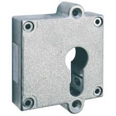 Rim Lock Housing with Aperture for Profile Cylinder Universal Can be combined with profile cylinder Backset 40 mm matt nickel plated
