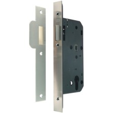 Night Latch Case Mortice Cylinder Case Size 84 mm Standard Continental Style Backset 55 mm case size 84 mm satin stainless steel