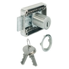 Rim Lock with Ø 22 mm Cylinder Adjustable Backset 15 - 40 mm Standard profile zinc alloy nickel plated matt Keyed alike: BN0101 locking