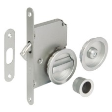 Sliding Door Lock with Hookbolt for Bathrooms Satin chrome