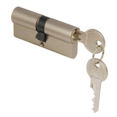 Profile Cylinder Double Key Only Both Sides with Anti-Drilling Protection Brass Size (AxB): 30 x 30 mm differ only nickel plated