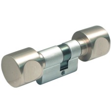 Cylinder with Turn Both Sides Metalglas Cylinder length 43 mm Satin chrome plated finish