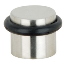 Door Stop Floor Mounted Ø 31 mm Stainless Steel Rubber Buffer Startec Concealed floor fixing Satin