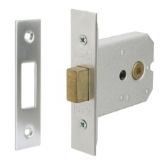 Deadbolt Mortice Box Deadbolt Operated by Turn/Emergency Release Backset 44 mm case depth 65 mm satin chrome