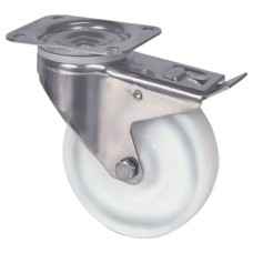 Swivel Single Wheel Castor with Brake Ø 100 mm Plate Fixing Wheel Ø 100 mm load capacity 200kg