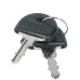 Dead bolt rim lock With fixed plate cylinder backset 25 mm Standard profile for series production of furniture Keyed different cylinder length 22 mm black key cap mounting: Drawer