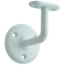 Handrail Bracket Suitable for Flat Based Handrails Depth 63 mm Mild Steel White epoxy finish