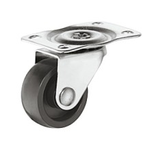 Single Wheel Castor without Brake Ø 15-45 mm Plate Fixing Screw-on plate Wheel Ø 30 mm load capacity 15 kg swivel castor