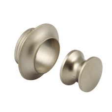 Push Lock Knob and Rosette for 13 mm Door Thickness Plastic Matt nickel plated