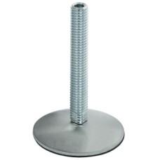 Adjusting Screw M10 x 60 mm Plinth Steel with Stainless Steel Foot Plate Brushed foot plate black glide