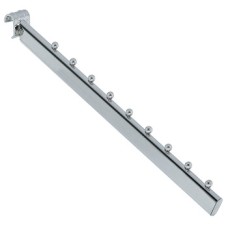 Clothes Hanger Rail Removable Inclined Shoptec Shopfitting System inclined with balls Chrome plated finish