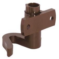 Espagnolette Lock with Push Button Locking Backset 25 mm Operated from One Side With catch hooks brown plastic