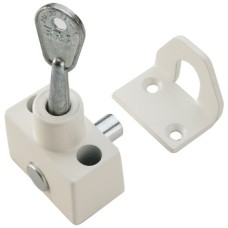 Window Bolt Sash with Standard Key Steel and Brass White