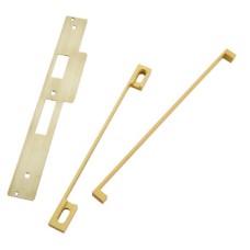 Rebate Set for Standard Continental Style Locks and Latches Size 25 mm satin stainless steel