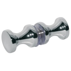 Shower Door Knob Two-Sided Door Knob Ø 20 mm Suitable for toughened glass doors 8 mm thick Polished chrome finish