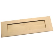 Letter Plate Sprung Flap 407 x 127 mm Brass Polished chrome