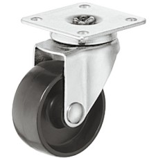 Single Wheel Castor without Brake Ø 15-45 mm Plate Fixing Screw-on plate Wheel Ø 40 mm load capacity 35 kg swivel castor