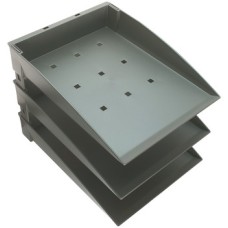 Tray Set A4 Filing Unit Integral Desktop System Plastic Silver finish