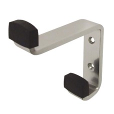 Hat and Coat Hook Buffered Aluminium 86 x 90 mm Face fixing Polished anodised aluminium finish