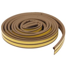 Raven Draught Seal P Strip for Door and Window Frames Self-adhesive Size: 6 x 9 mm brown