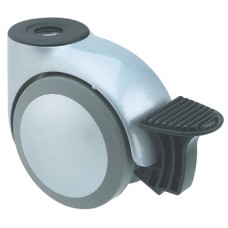 Swivel Twin Wheel Castor with Brake Ø 75 mm Hooded Ø 10-11 mm Pin Hole Load capacity 100 kg