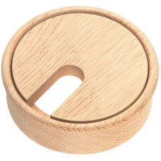 Cable Outlet Ø 80 mm Two Part Wood Depth 23 mm Beech unfinished