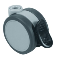 Swivel Twin Wheel Castor with Brake Ø 65 mm Ø 10 mm Pin Hole Wheel Ø 65 mm load capacity 50 kg