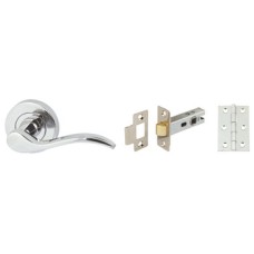 Lever Handles on Round Roses Latch Pack Zinc Alloy Sywell Handle: Polished chrome