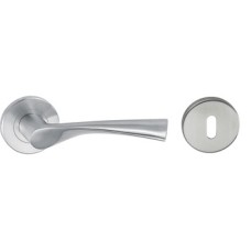 Lever Handle Set 304 Stainless Steel HL09 Häfele Pair of lever handles and roses With standard keyway escutcheon polished