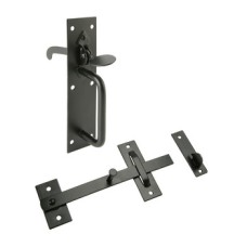 Suffolk Latch Face Fixing Steel Black