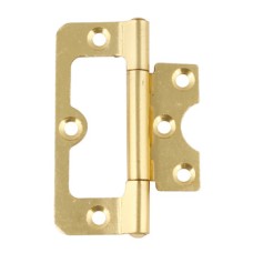 Flush Hinge Mild Steel 104 Hurlinge Length x width: 75 x 34 mm flap thickness 1.5 mm electro brassed