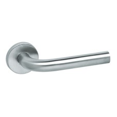 Lever Handles on Round Roses Stainless Steel Lita Startec Satin