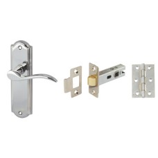 Lever Handles on Backplates Latch Pack Zinc Alloy Sywell Handle: Polished chrome