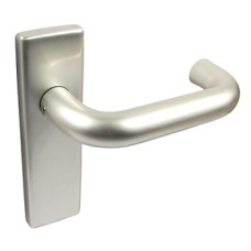 Lever Handles on Backplates for Latch Ø 20 mm Aluminium Satin anodised