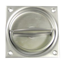 Ring Handle Flush to Operate Grade 304 Stainless Steel 90 x 90 x 15 mm With 8 mm square spindle dull brushed