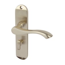Lever Handles on Backplates for Bathroom Lock Zinc Alloy Welford Designed for interior doors Polished chrome