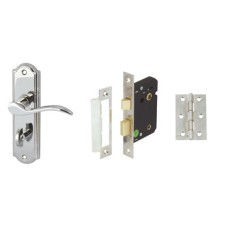 Lever Handles on Backplates Bathroom Pack Zinc Alloy Sywell Handle: Polished chrome