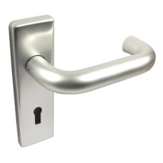 Lever Handles on Backplates for Lever Lock Standard Keyway Ø 20 mm Aluminium Satin anodised