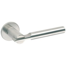 Lever Handles on Round Roses 316 Stainless Steel Annapurna Polished stainless steel