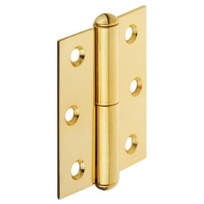 Furniture Hinge Straight Rolled Steel For butting inset or overlay doors Right-hand brass plated