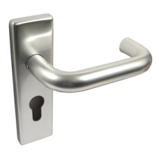 Lever Handles on Backplates for Euro Profile Cylinder Lock Ø 20 mm Aluminium Satin anodised