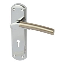 Lever Handles on Backplates for Lever Lock Zinc Alloy Arkles Designed for interior doors Polished chrome/Satin nickel