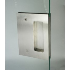 Flush Pull Handle to Suit 10-12 mm Glass Thickness Grade 316 Stainless Steel Back to back fixing Rectangular style satin stainless steel finish