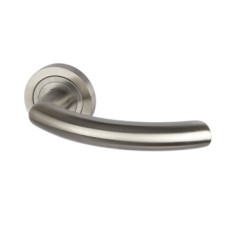 Lever Handles on Round Roses 304 Stainless Steel Corfu Startec Satin