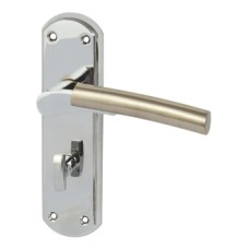 Lever Handles on Backplates for Bathroom Lock Zinc Alloy Arkles Designed for interior doors Polished chrome/Satin nickel