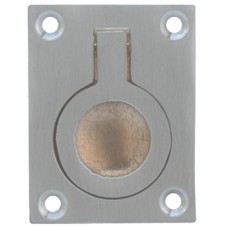 Ring Pull Handle Flush 50 x 38 x 12 mm Brass Polished