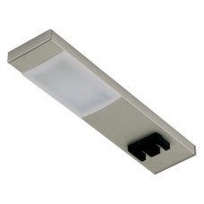 LED Downlight 12 V Rated IP20 8 mm High Loox Compatible LED Slimline Over Cabinet Light Aluminium finish with clear cover lens Cool white 5000 K