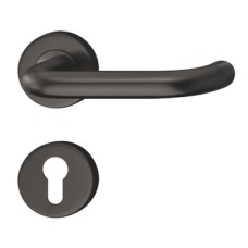 Lever Handle Set Grade 304 Stainless Steel HL04 Häfele Graphite black With Euro profile cylinder escutcheon